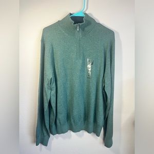 Men's Nautica 1/4 Zip Long Sleeve Sweater, Sage Green, Size Medium